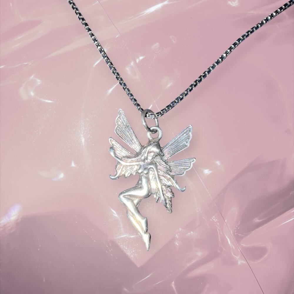 Y2K romantic fairy pendant necklace 925 Sterling Silver